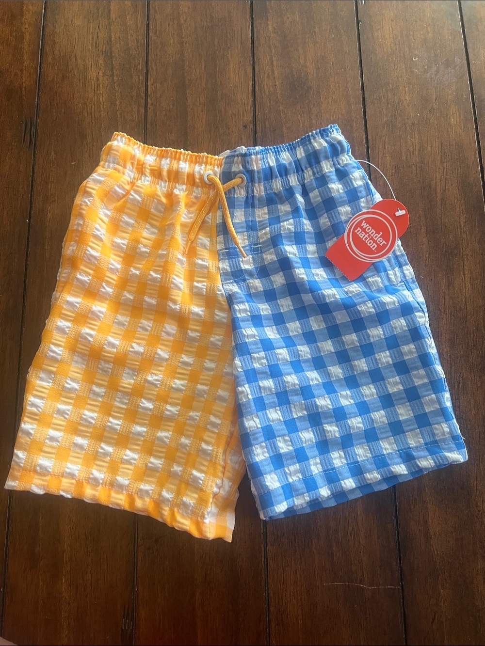 🎉🎉 5 for $20🎉🎉wonder nation Yellow & Blue Gingham Drawstring Shorts